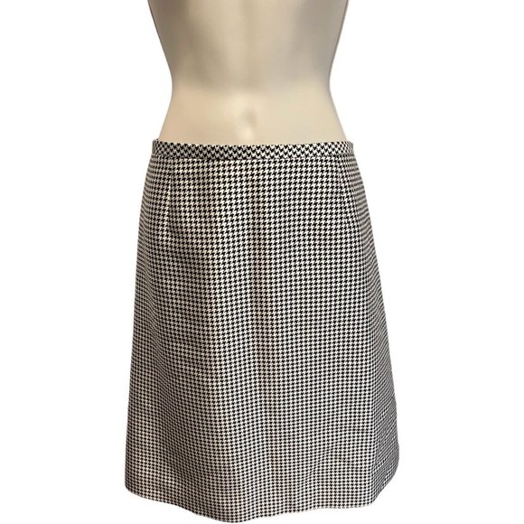 Rickie Freeman Teri Jon Wool & Silk Houndstooth Skirt Suit 80's Does 40's Retro - Picture 6 of 9